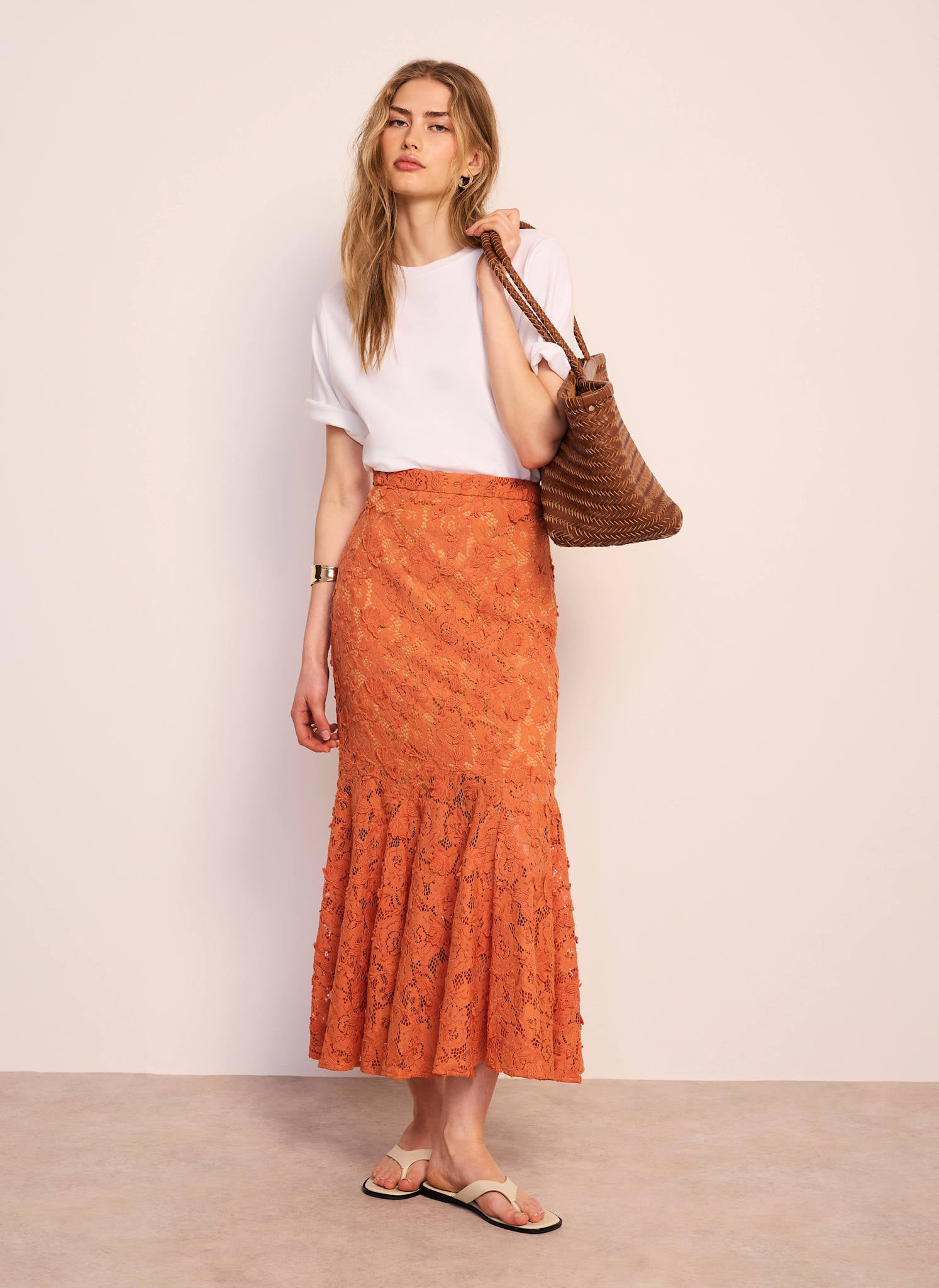 Orange Lace Maxi Skirt – Mint Velvet