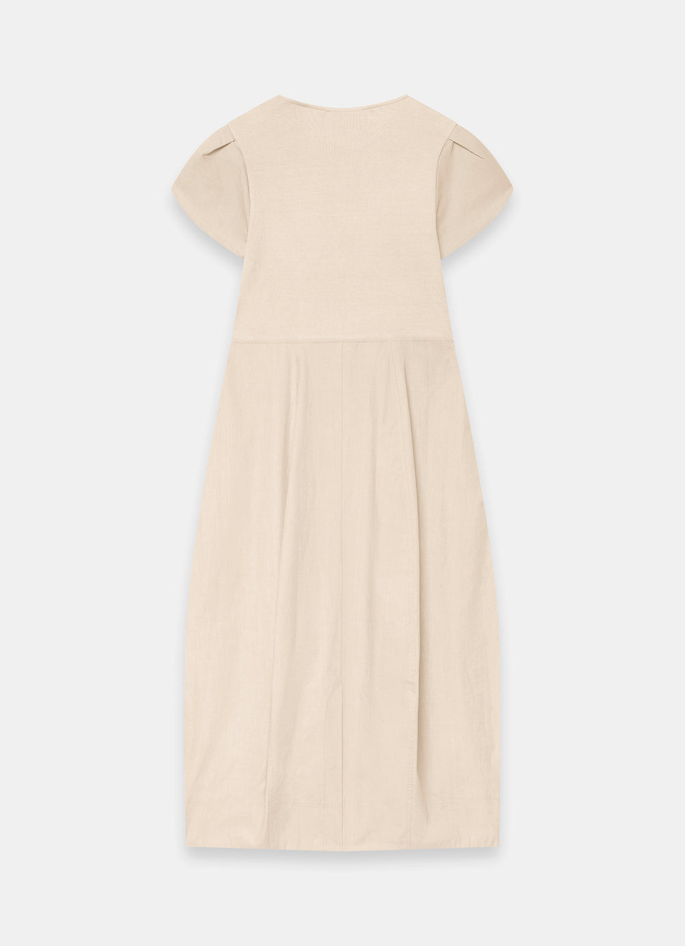tulip hem midi dress Neutral Cotton Blend Tulip Hem Midi Dress