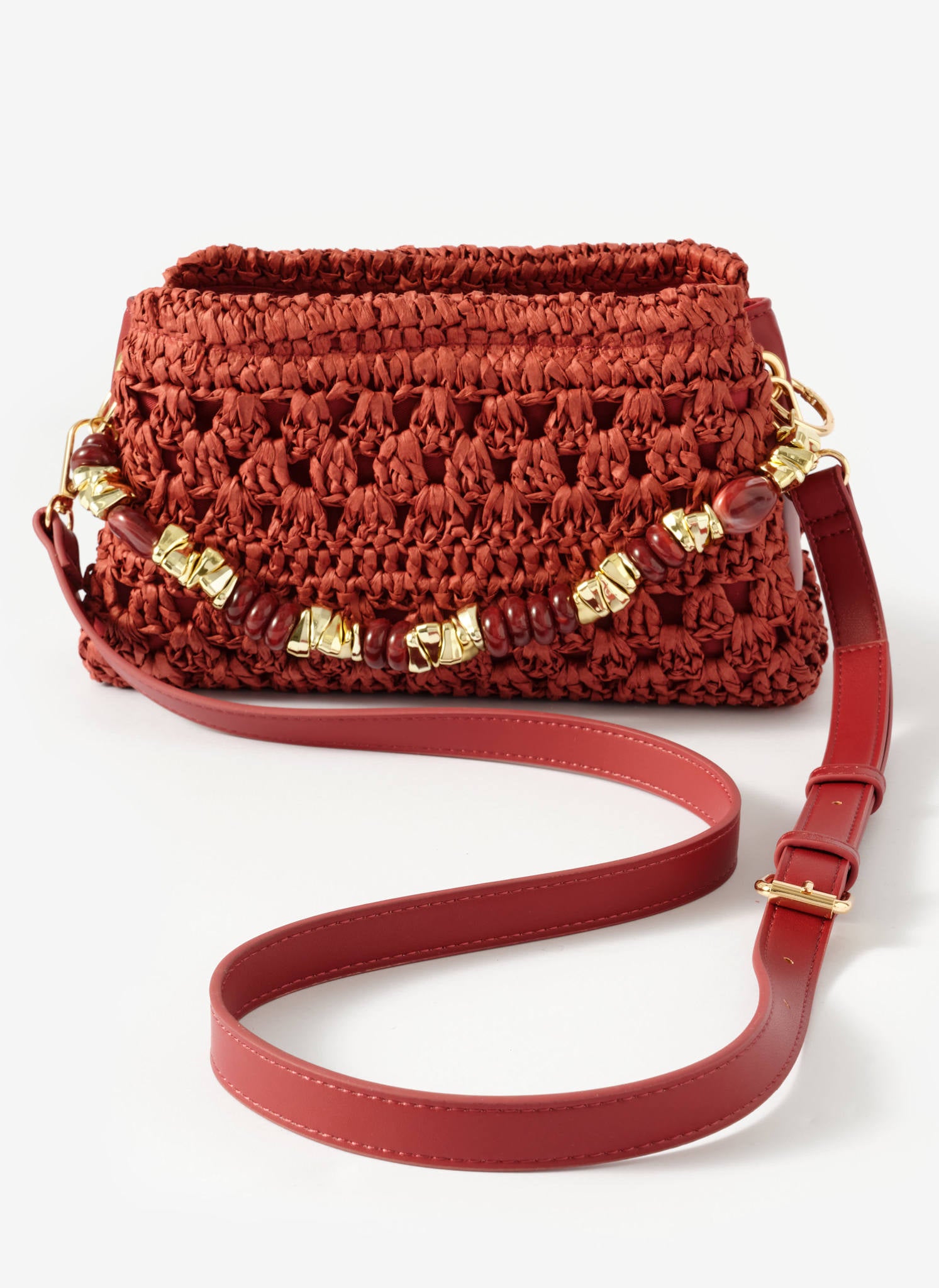 Sara Red Woven Crossbody Bag – Mint Velvet