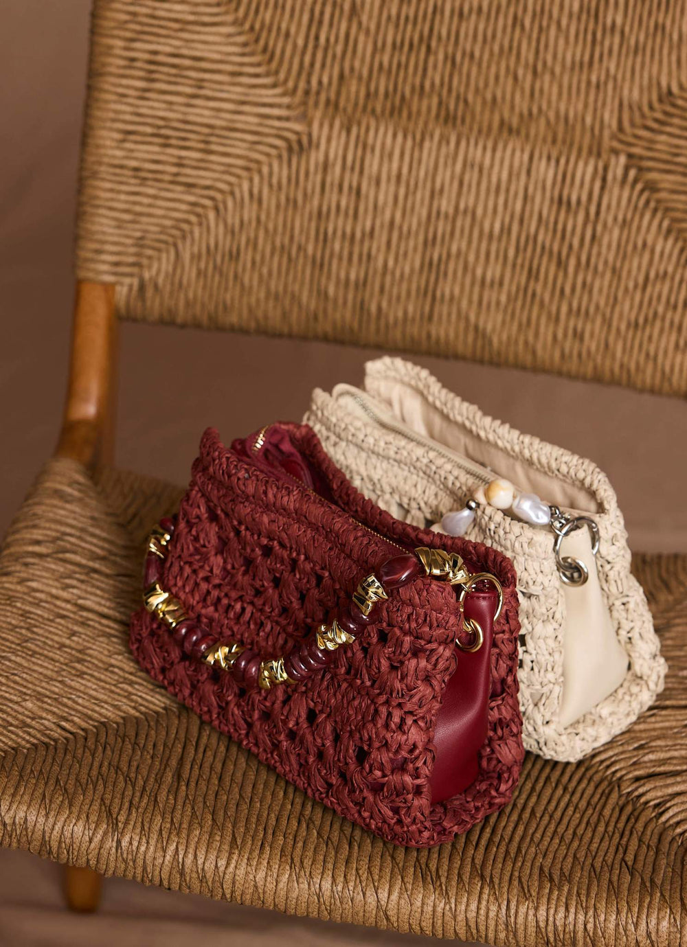 Sara Red Woven Crossbody Bag