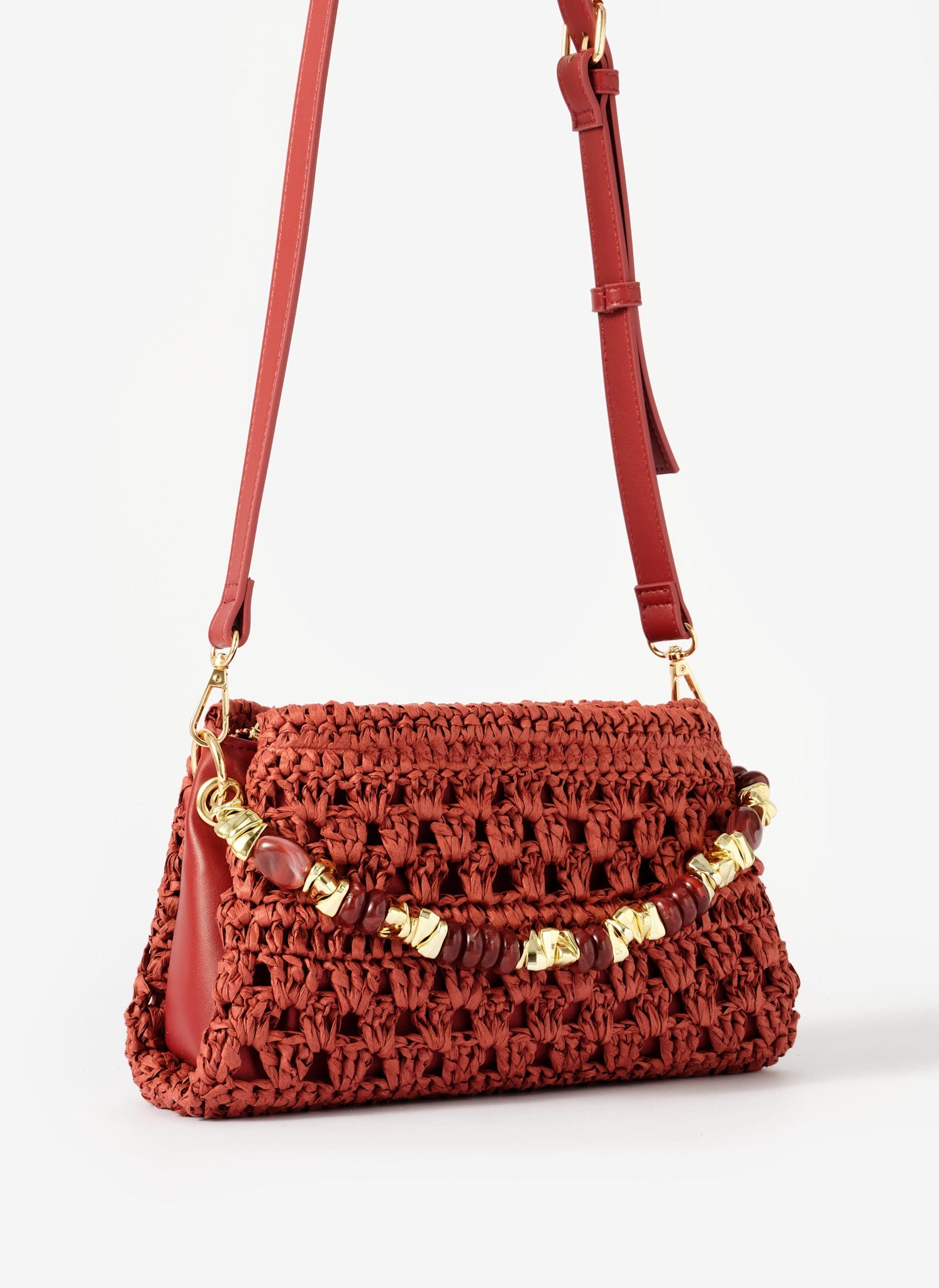 Sara Red Woven Crossbody Bag – Mint Velvet