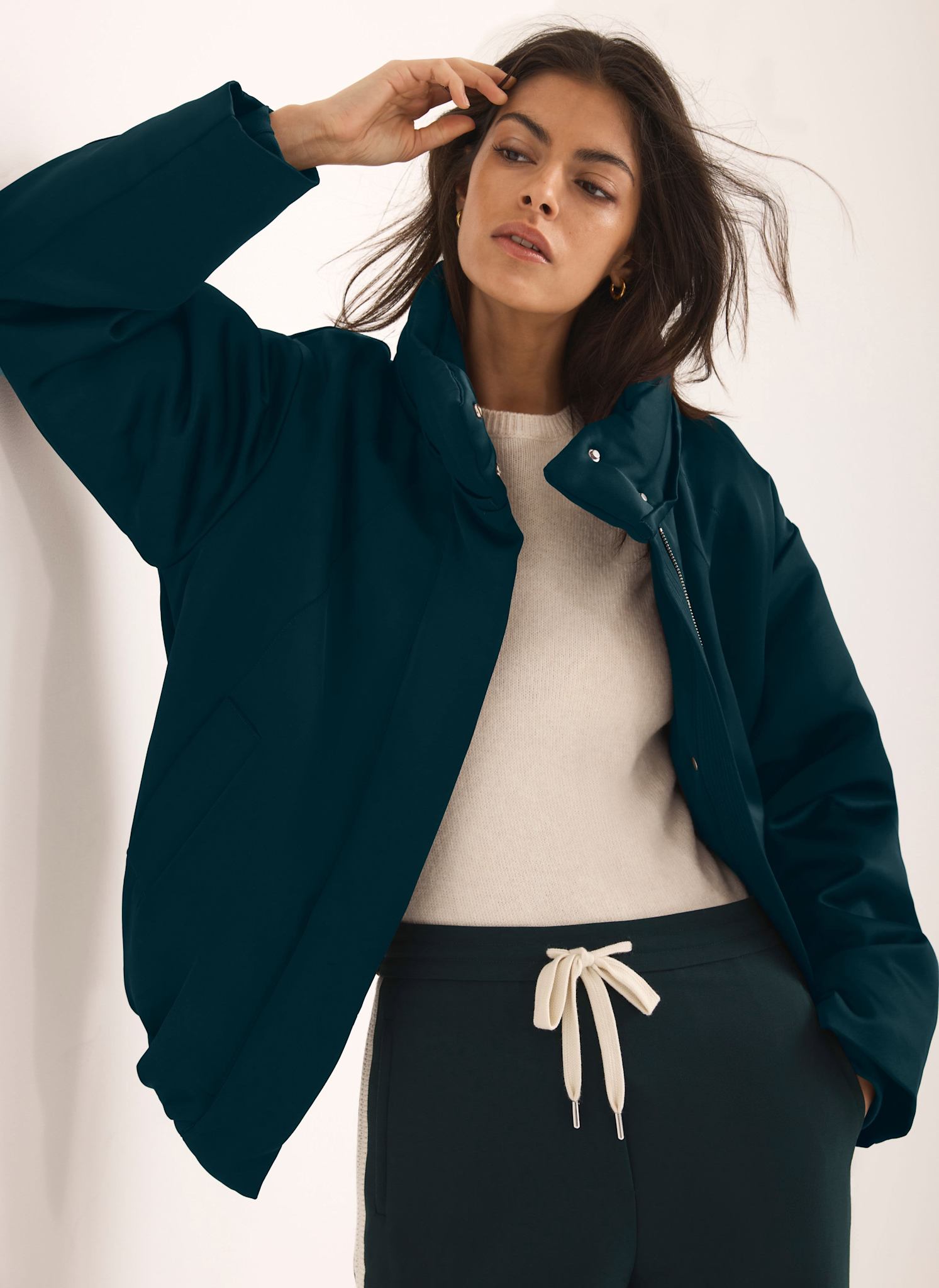 Teal Satin Bomber Jacket – Mint Velvet