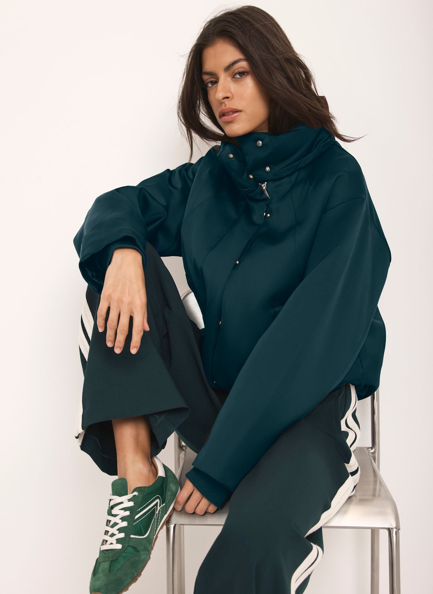 Teal Satin Bomber Jacket – Mint Velvet
