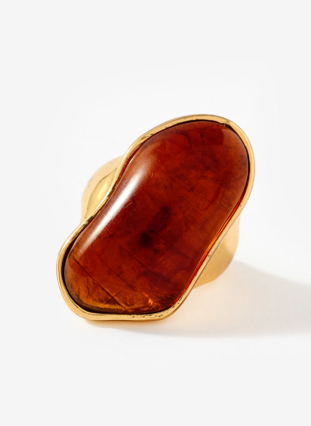 Gold Tone Sculptured Resin Ring