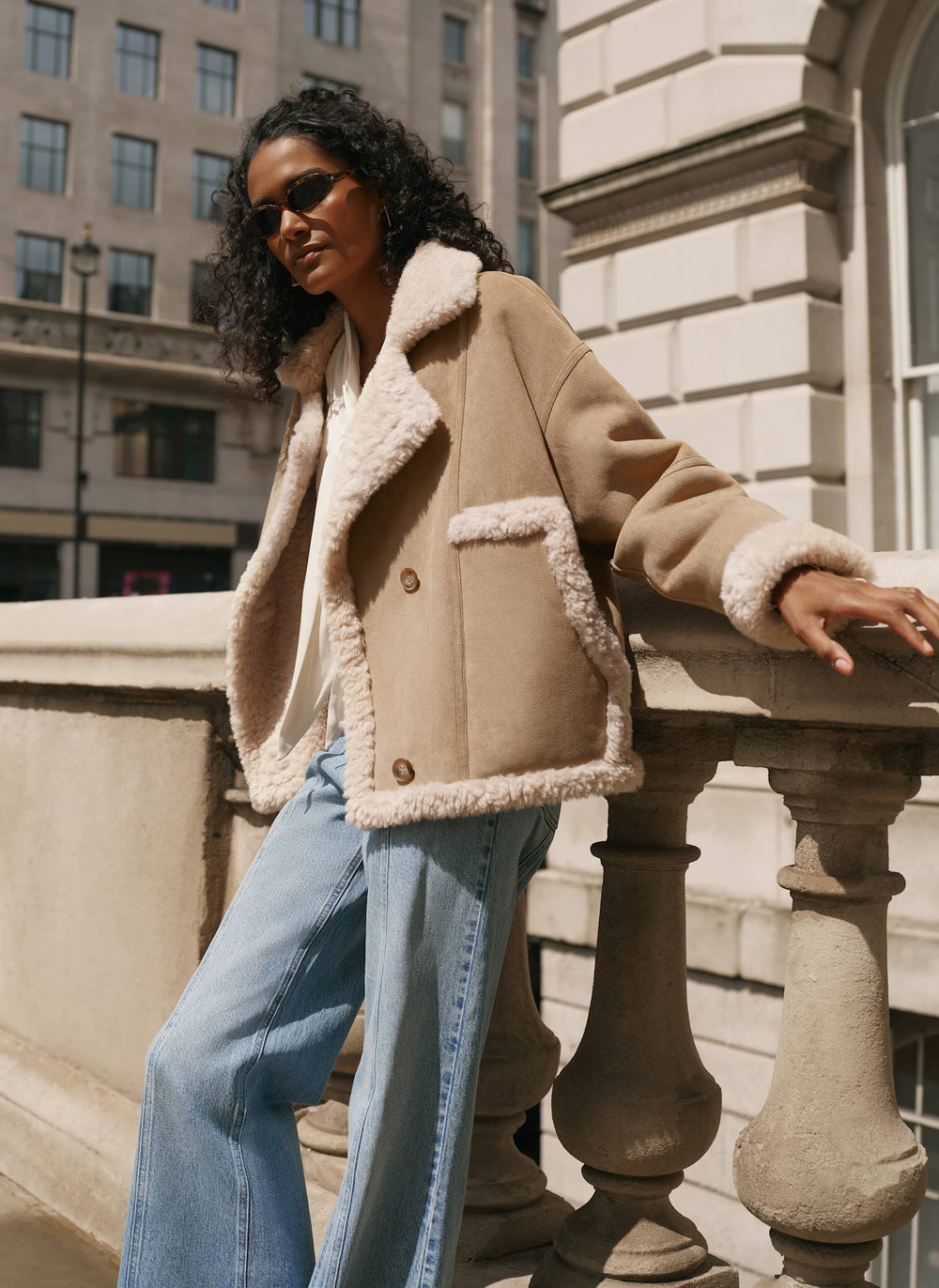 Neutral Faux Fur Reversible Jacket