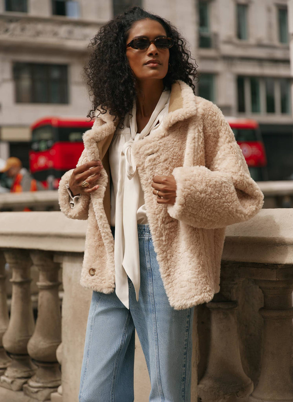 Neutral Faux Fur Reversible Jacket