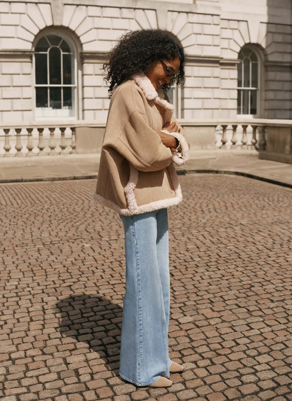 Neutral Faux Fur Reversible Jacket