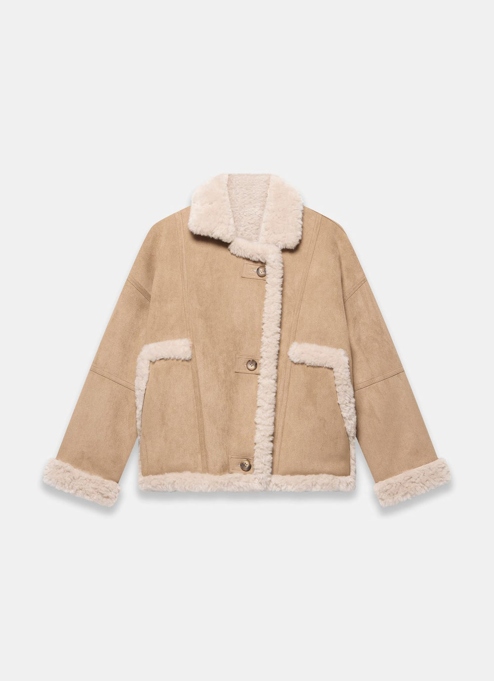 Neutral Faux Fur Reversible Jacket – Mint Velvet