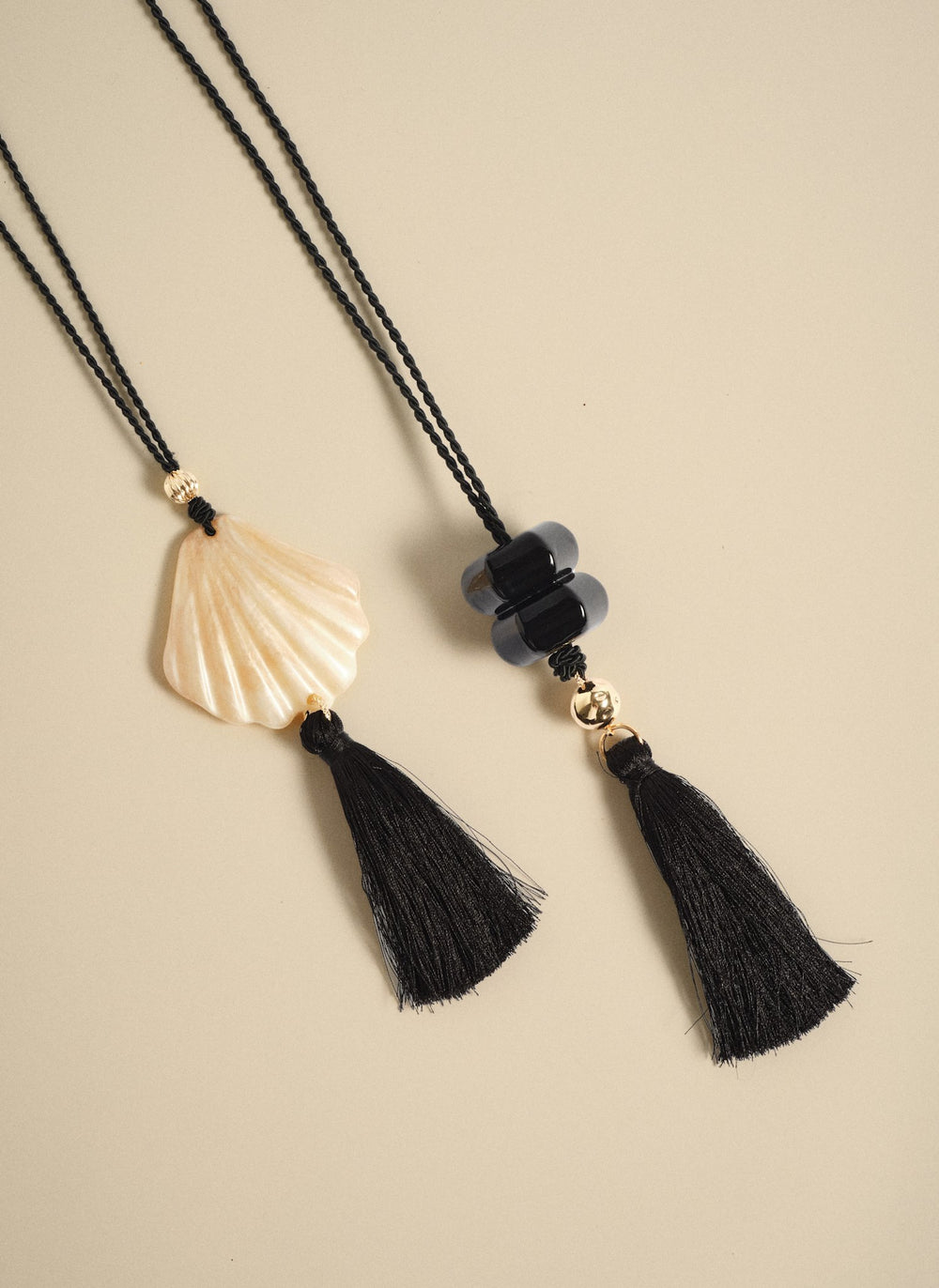 Shell Resin Tassel Pendant Necklace