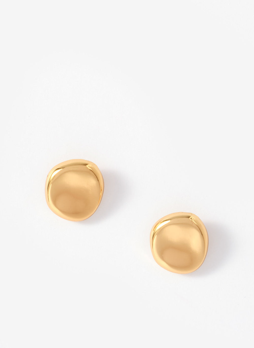 Gold Tone Shiny Stud Earrings