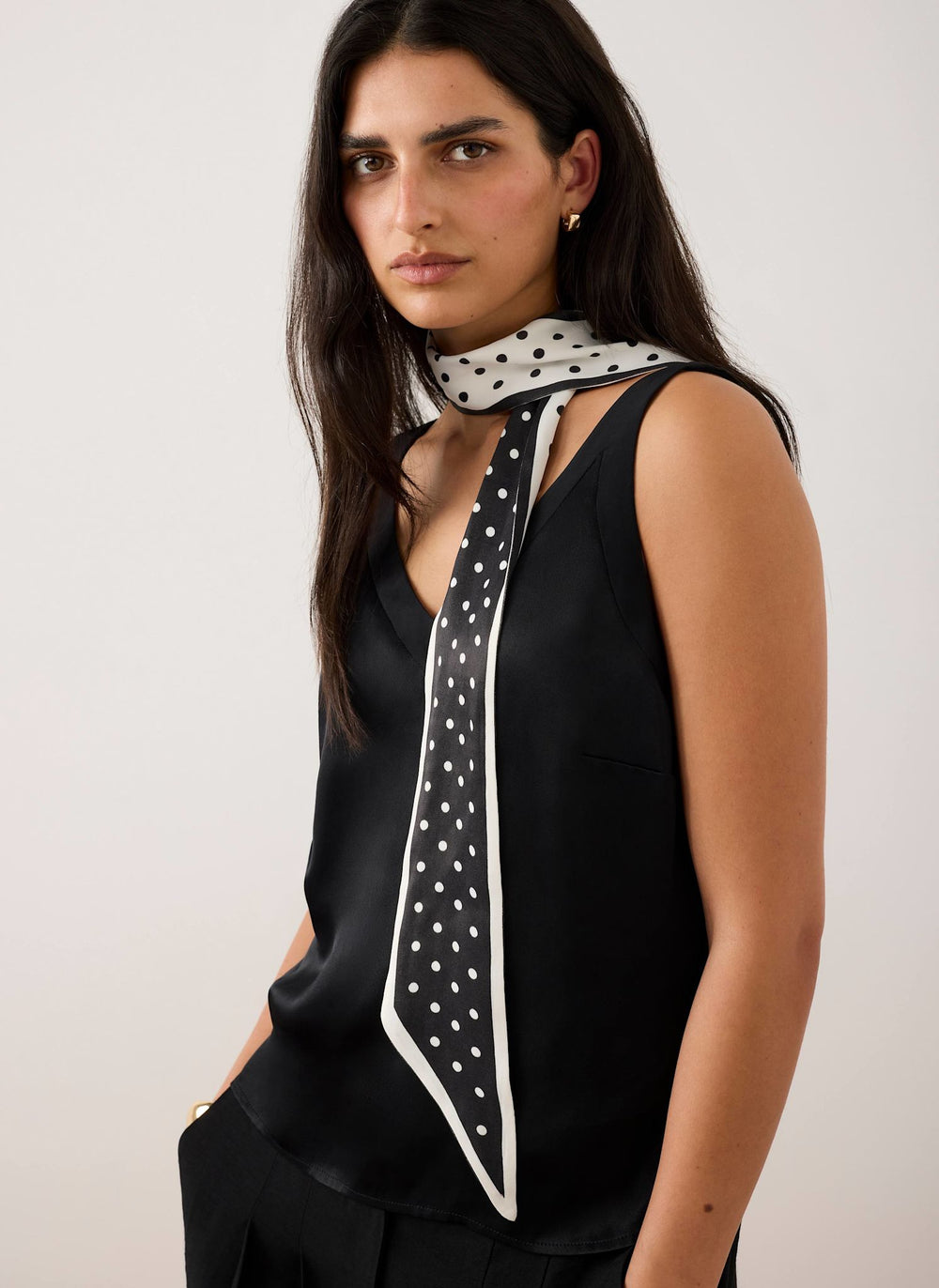 Sia Polka Dot Print Skinny Scarf