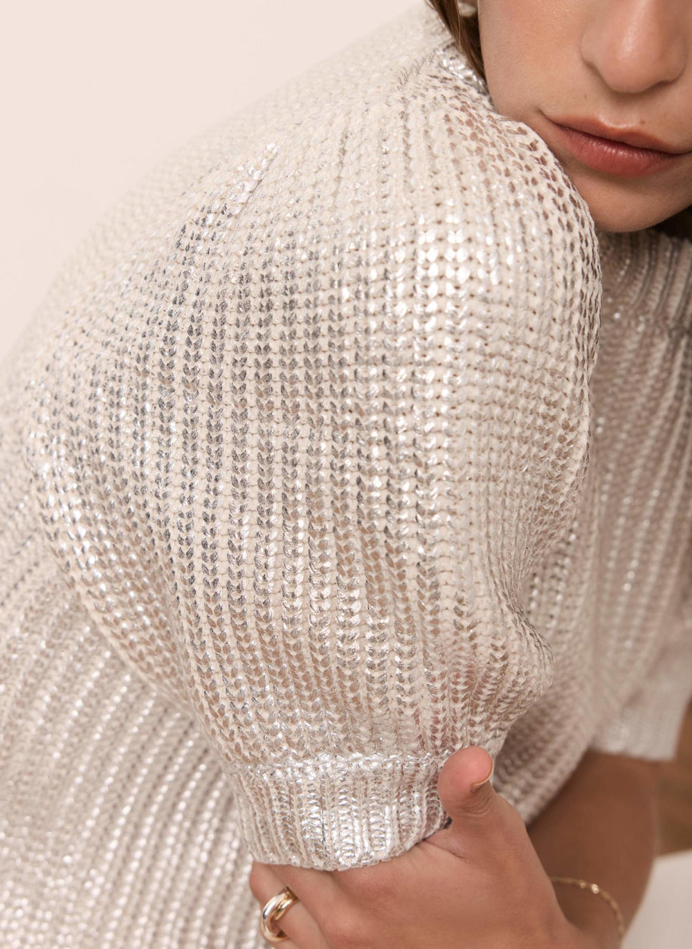 Silver Metallic Cotton Top