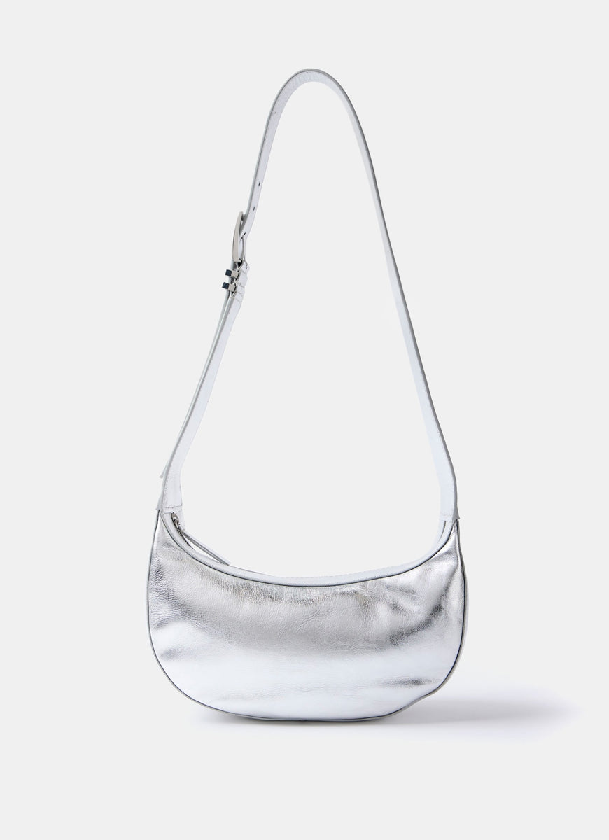 Silver Leather Sling Bag – Mint Velvet