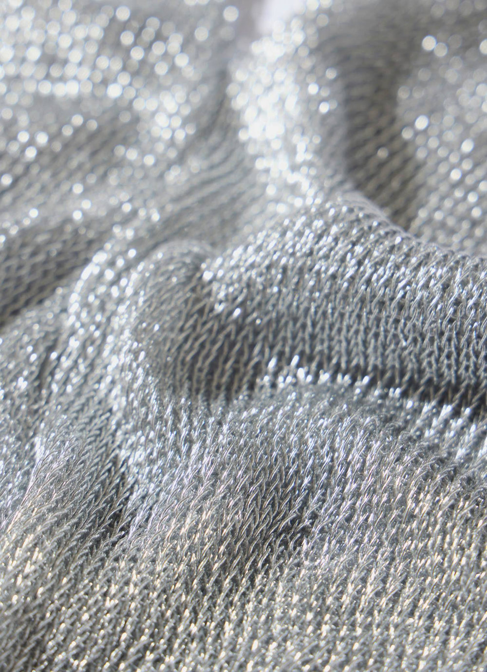 Silver Metallic Skinny Knit Scarf