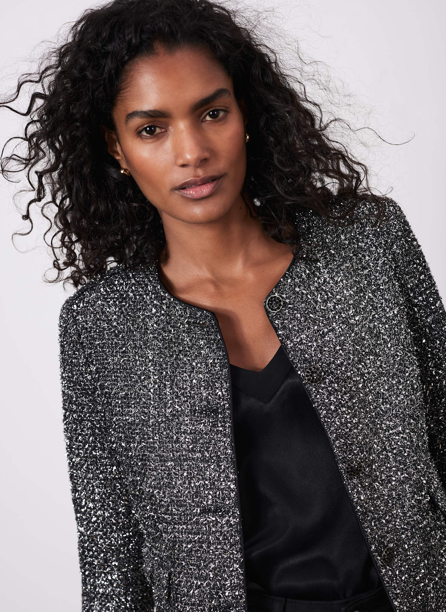 Silver Metallic Military Jacket – Mint Velvet