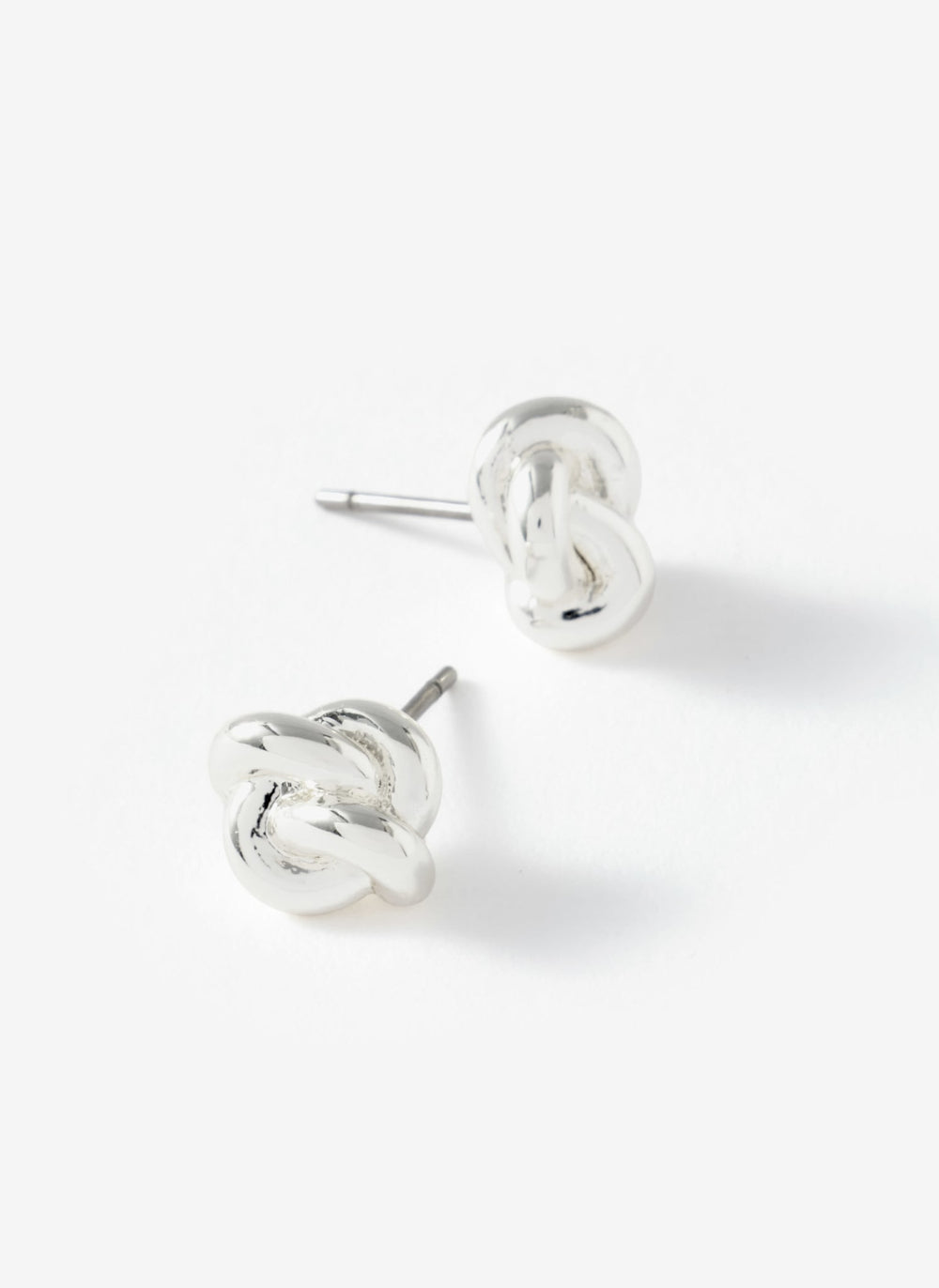 Silver Plated Knot Stud Earrings