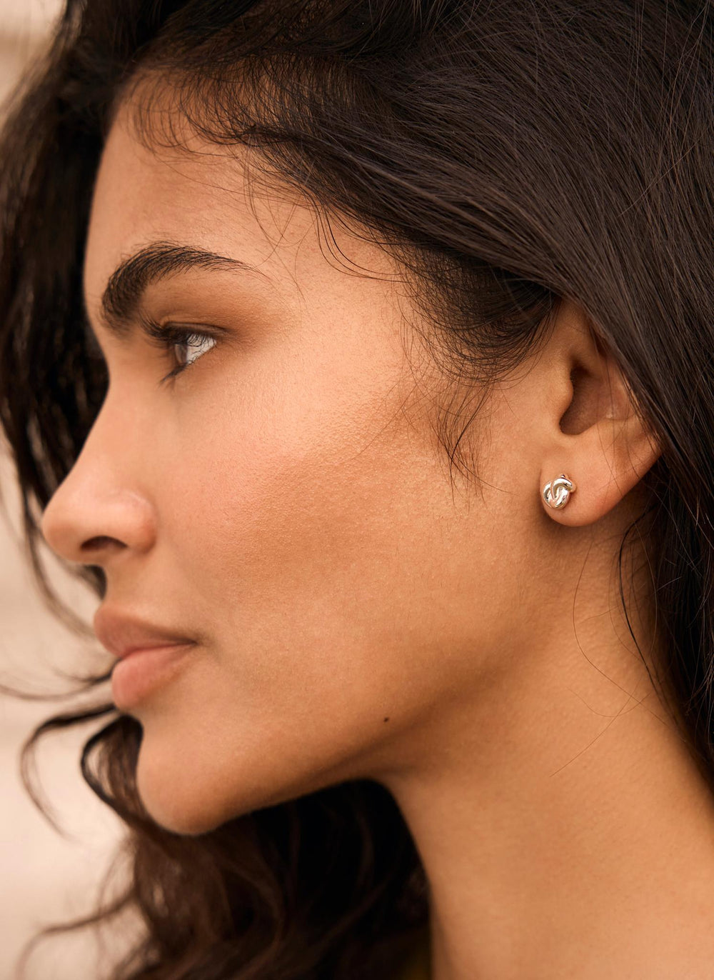 Silver Plated Knot Stud Earrings