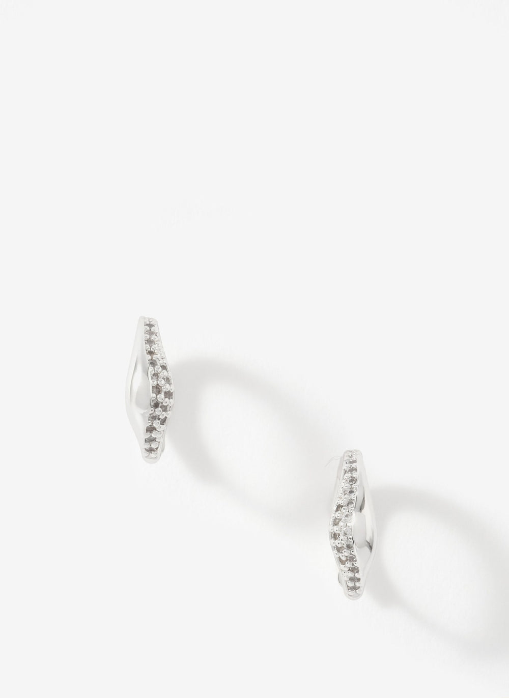 Silver Plated Pave Hoops