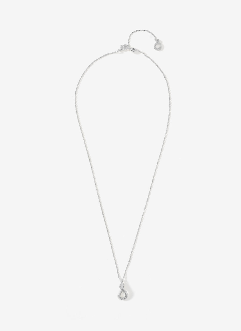 Silver Plated Pave Wave Necklace