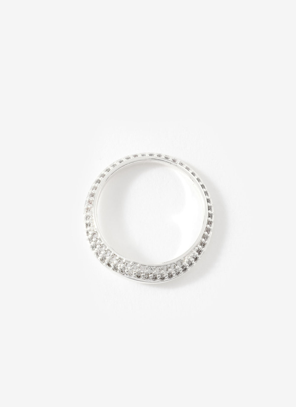 Silver Plated Pave Wave Ring