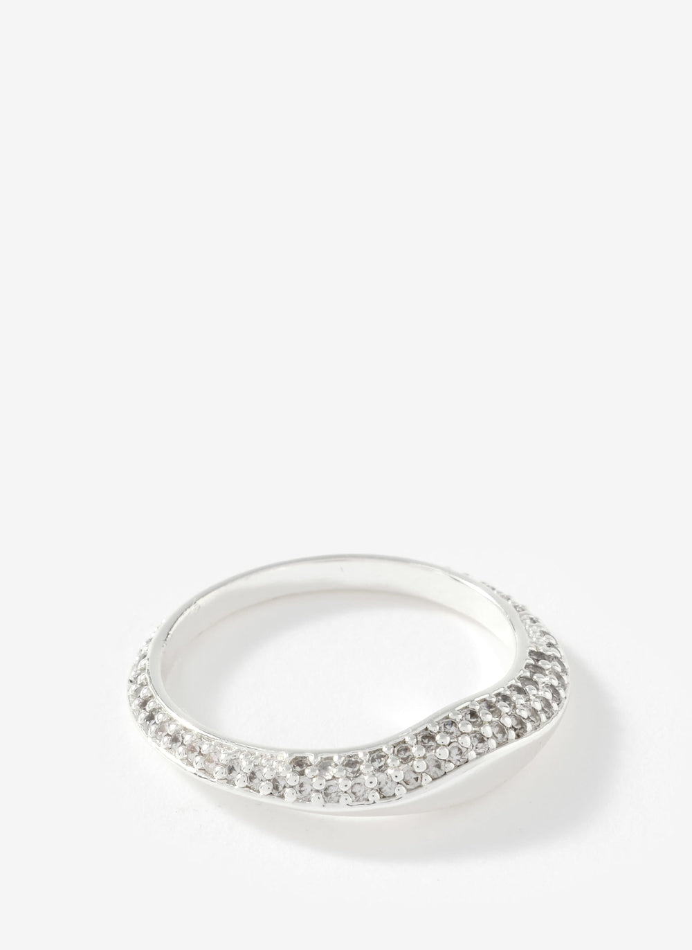 Silver Plated Pave Wave Ring