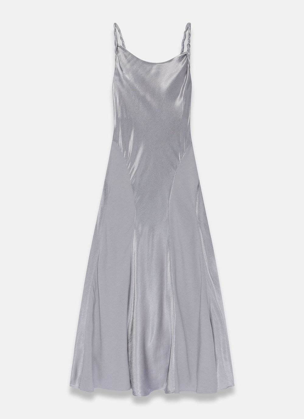 Mint Velvet Silver Metallic Satin Maxi Slip Dress | Size 10 | Grey | Sleeveless | Scoop Neck Mint Velvet Silver Metallic Satin Maxi Slip Dress | Size 10 | Grey | Sleeveless | Scoop Neck