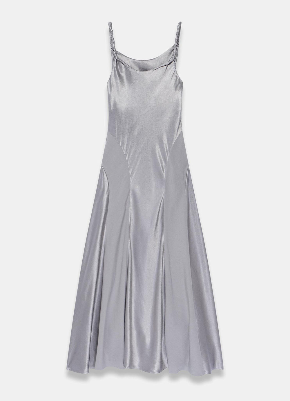 Mint Velvet Silver Metallic Satin Maxi Slip Dress | Size 10 | Grey | Sleeveless Mint Velvet Silver Metallic Satin Maxi Slip Dress | Size 10 | Grey | Sleeveless