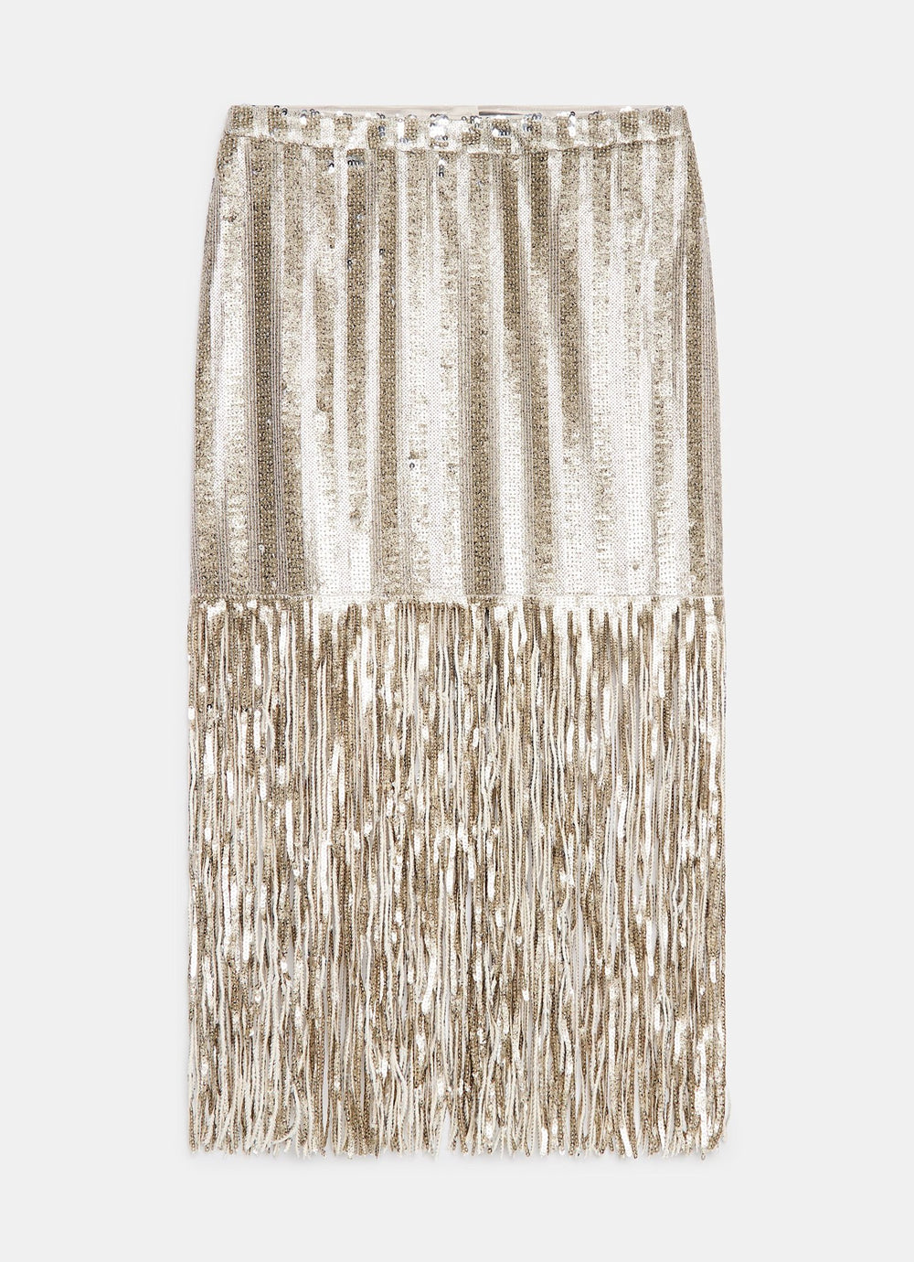 Silver Sequin Fringe Skirt – Mint Velvet - Main Image