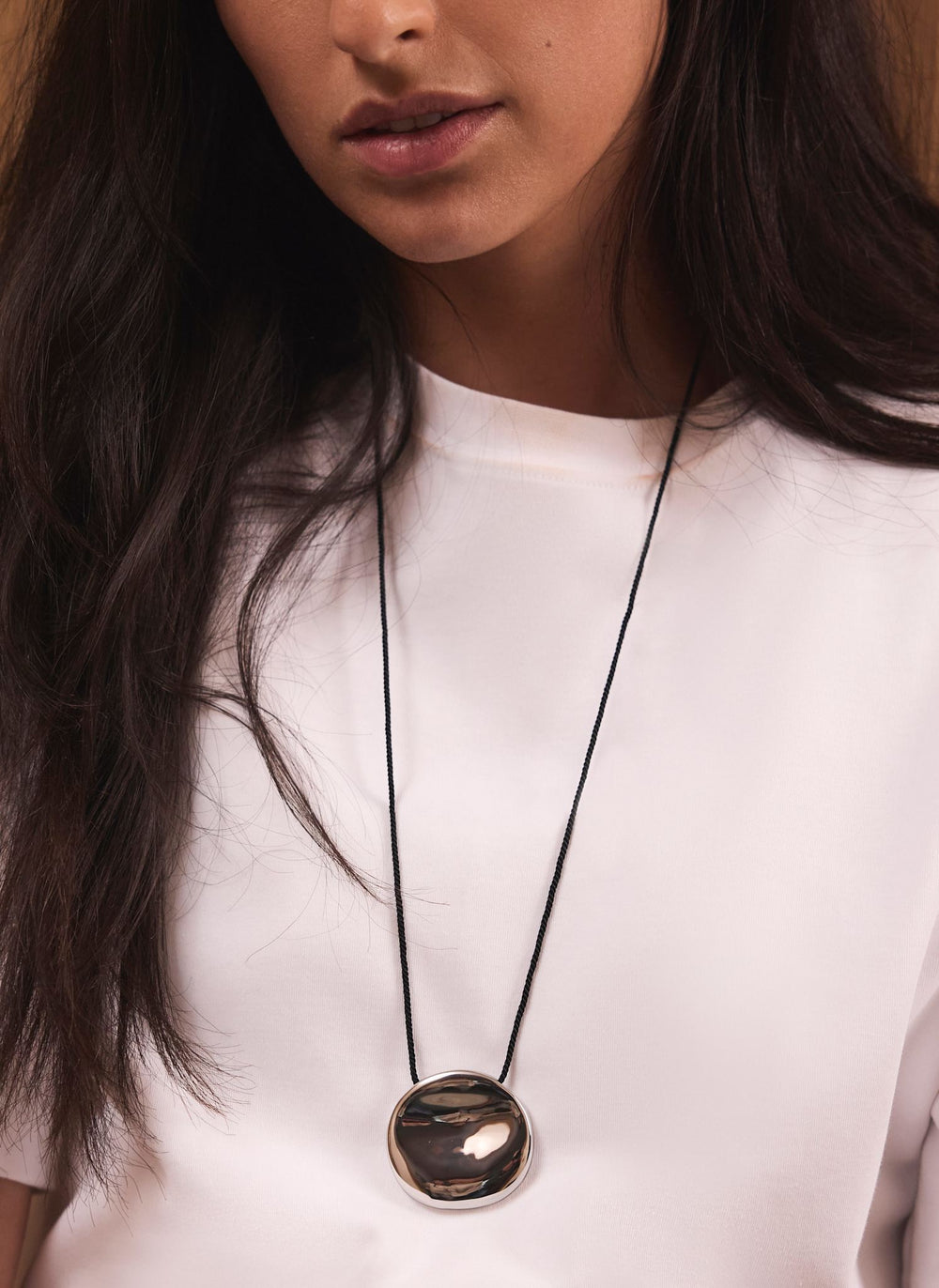 Silver Tone Stud Rope Necklace