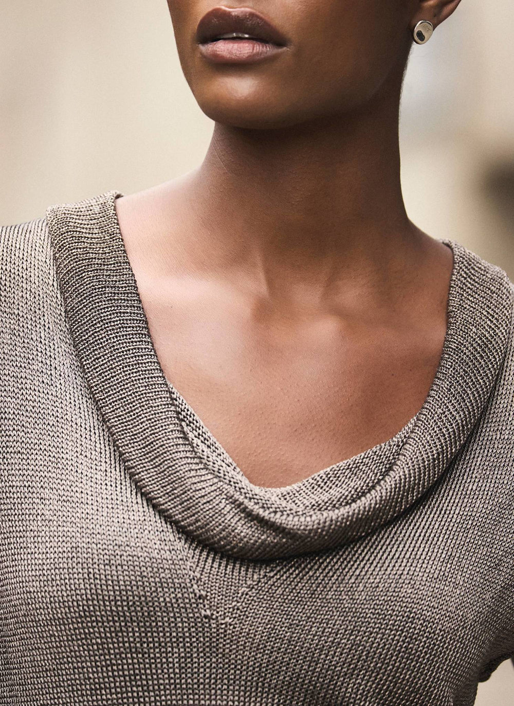 Silver Metallic Sleeveless Knit Top