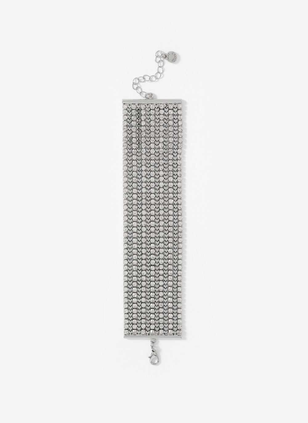 Silver Tone Chain Crystal Bracelet