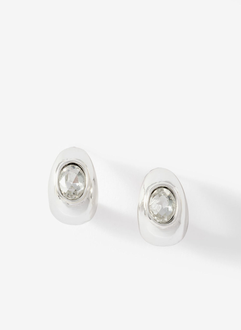 Silver Tone Crystal Mix Hoop Earrings