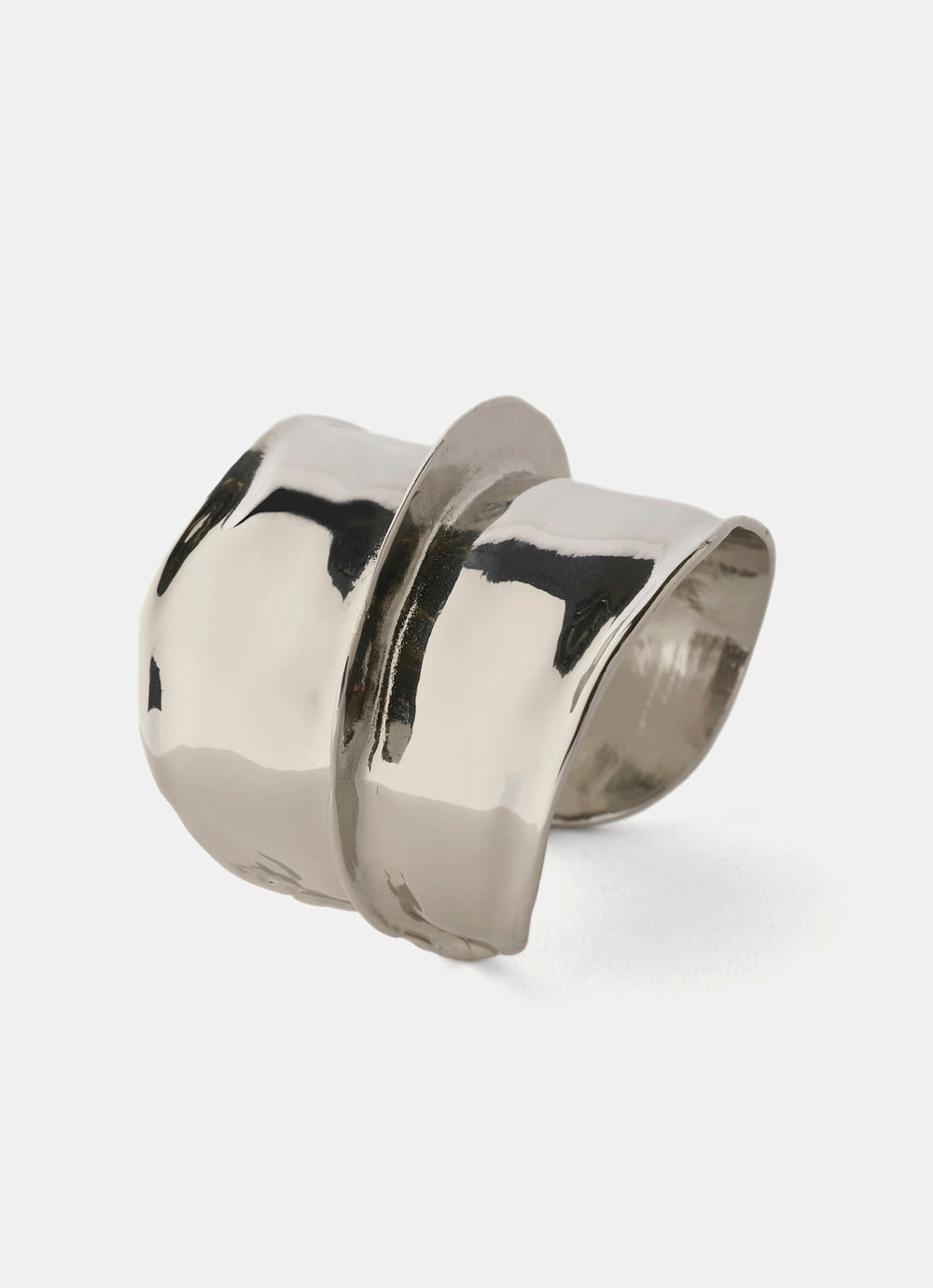 Silver Tone Chunky Cuff Bracelet