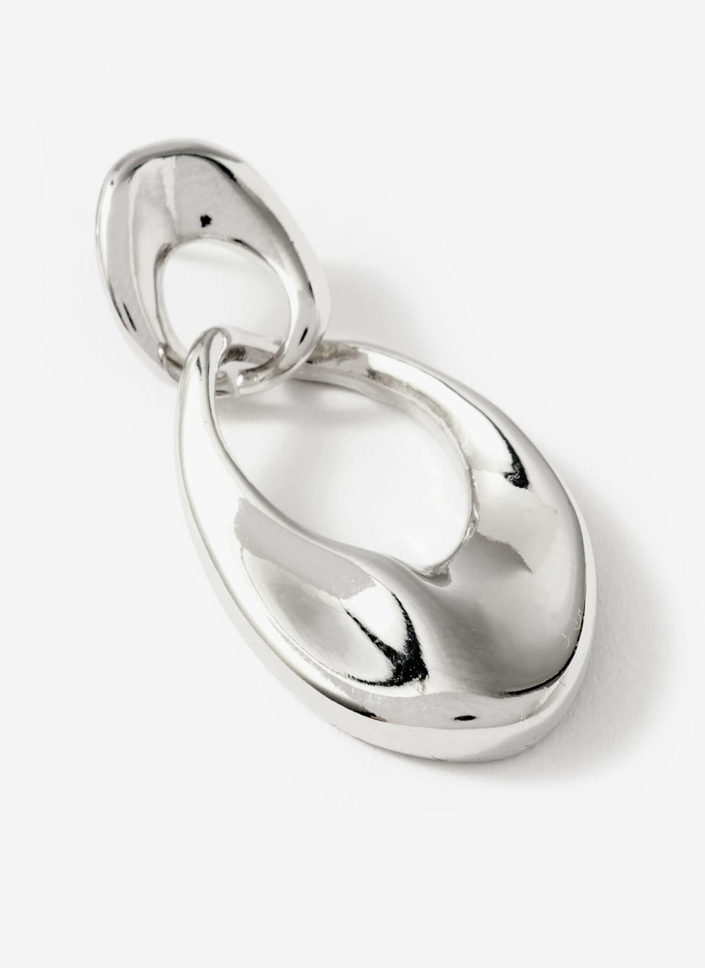 Silver Tone Hoop Link Earrings