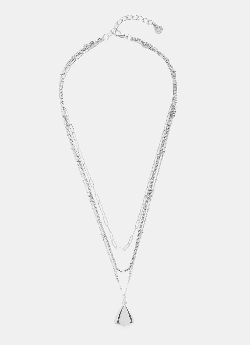 Silver Tone Layered Necklace