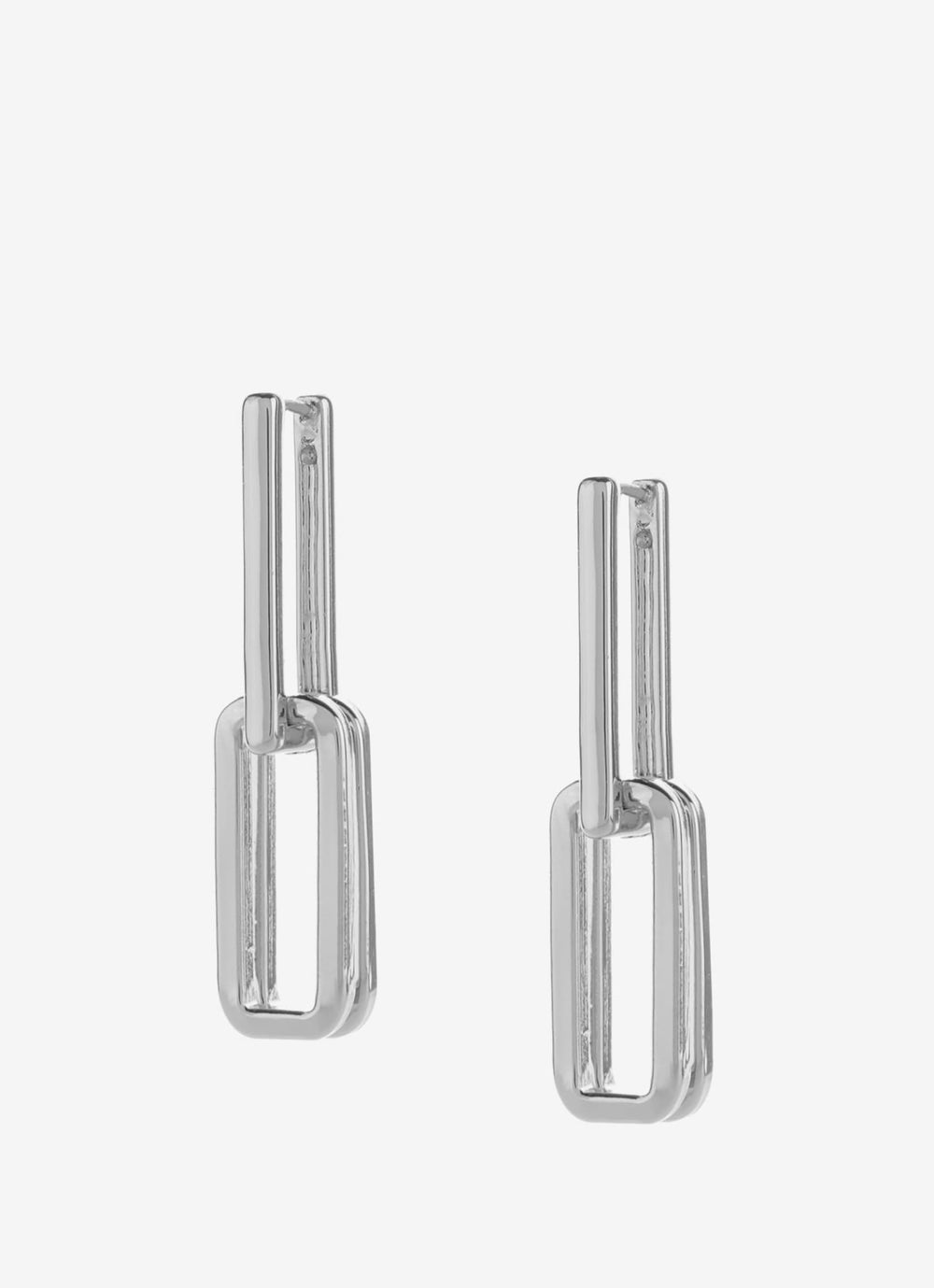 Silver Tone Link Earrings