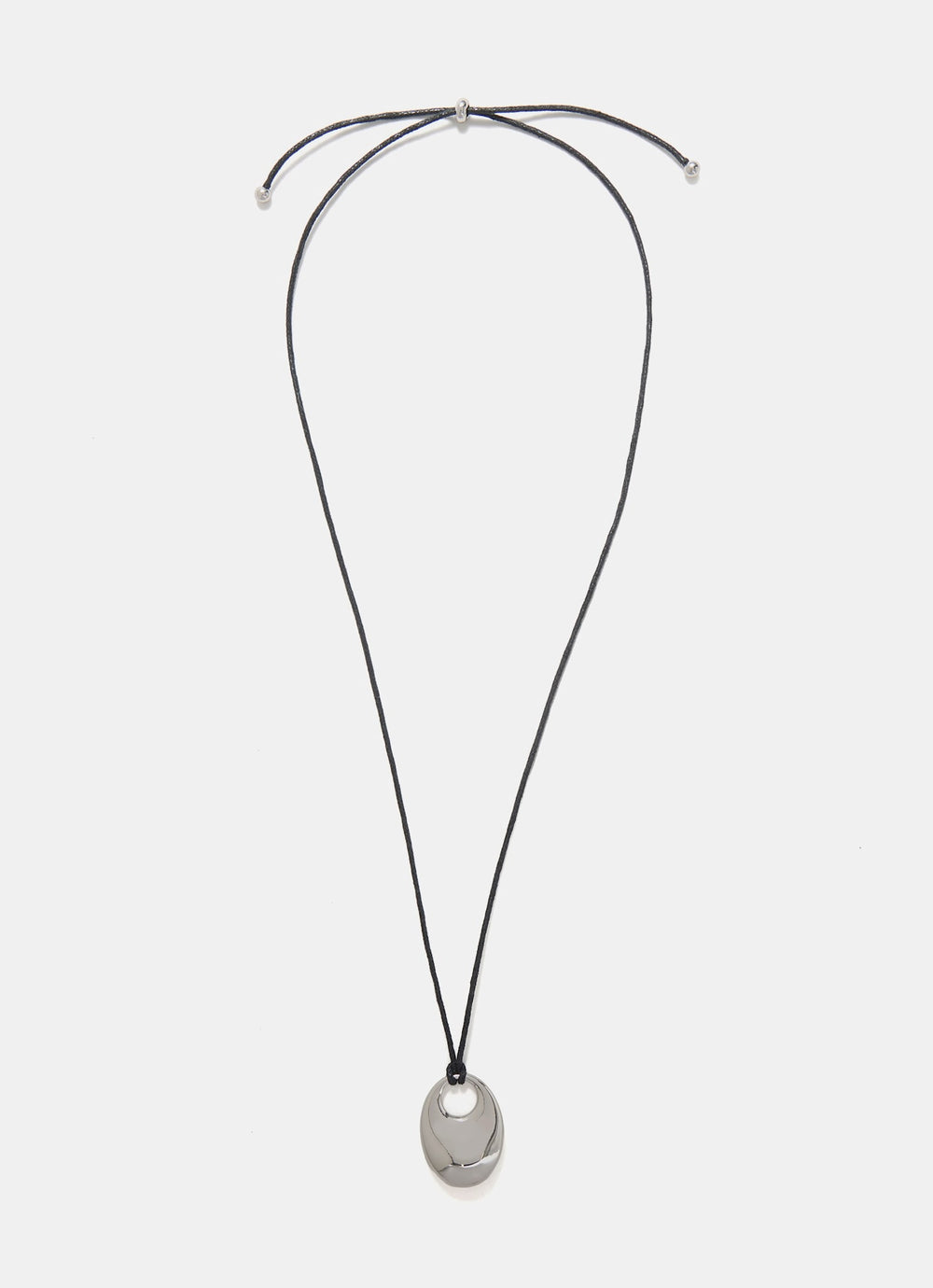 Silver Tone Rope Pendant Necklace