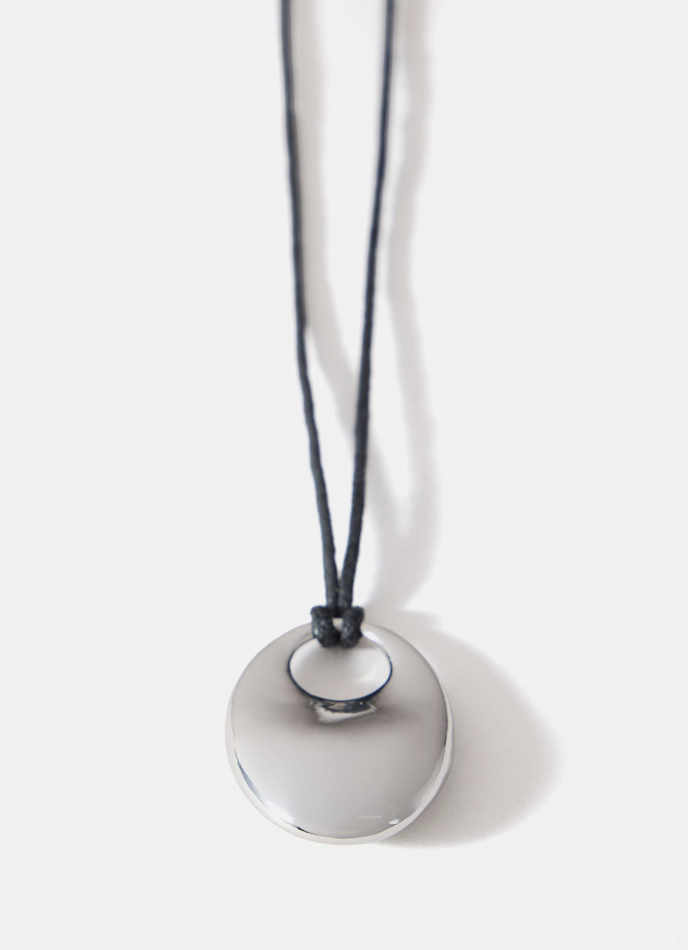 Silver Tone Rope Pendant Necklace