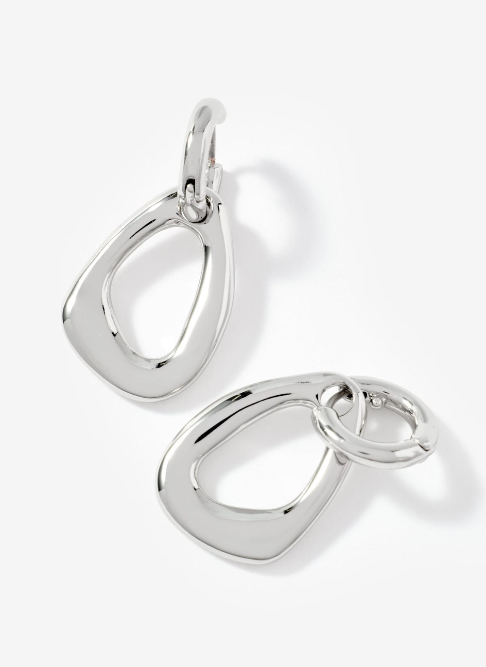 Silver Tone Sculpted Drop Earrings