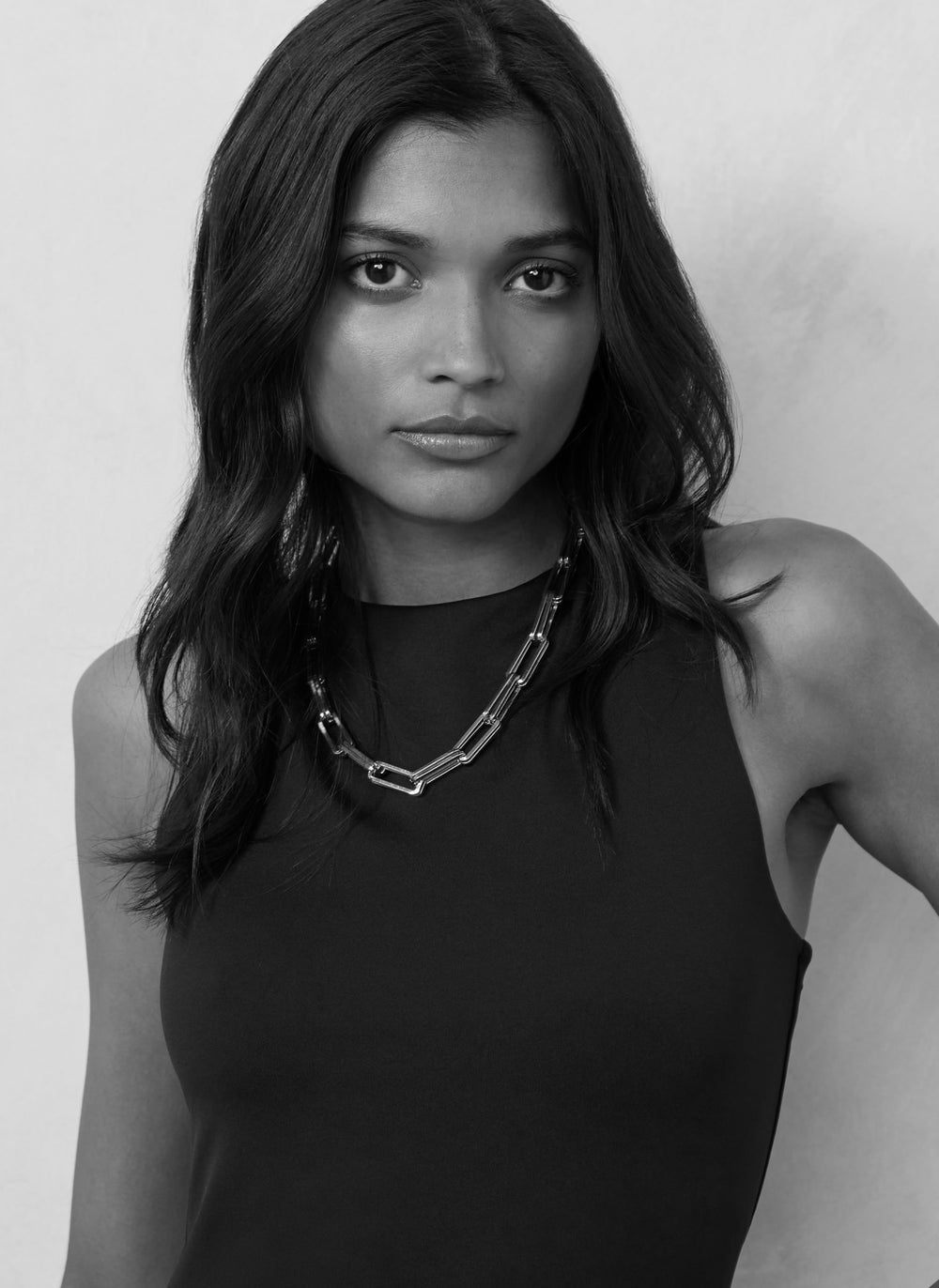 Silver Tone Square Link Necklace