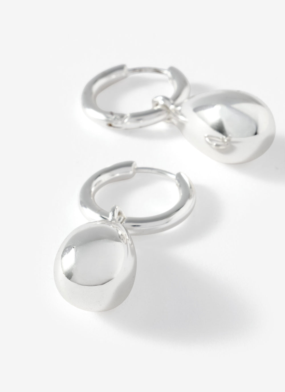 Silver Tone Teardrop Hoop Earrings