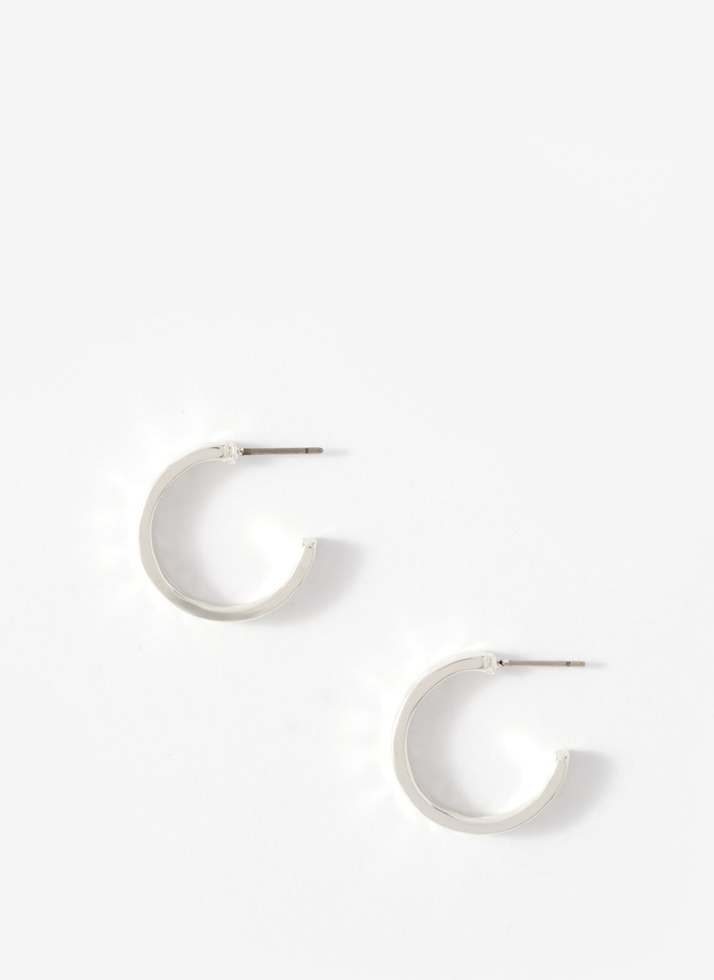 Silver Tone Textured Hoops