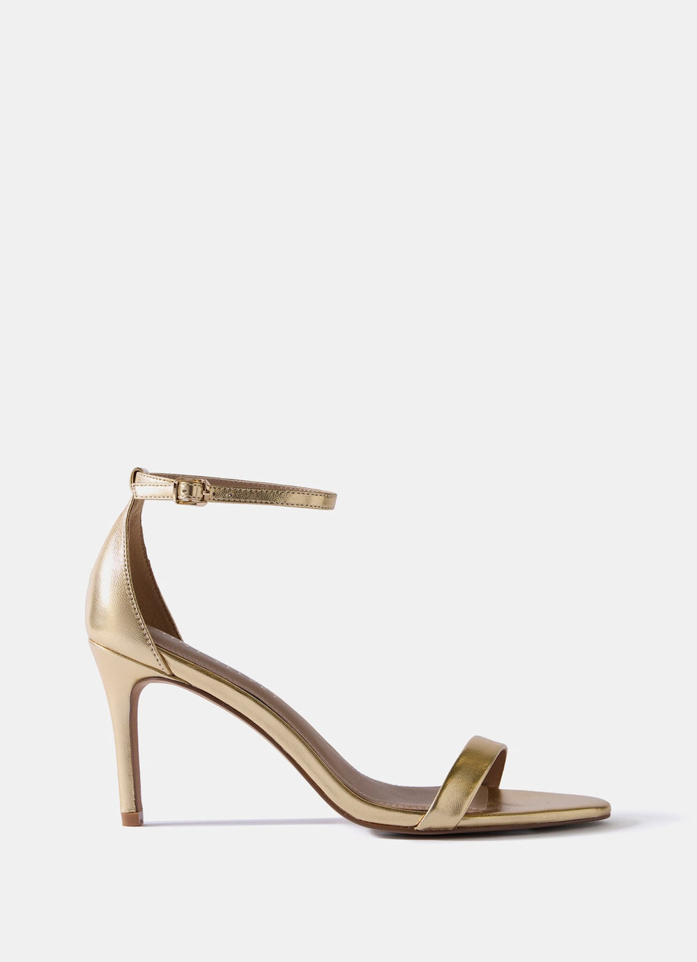 Skye Gold Leather Strappy High Heels