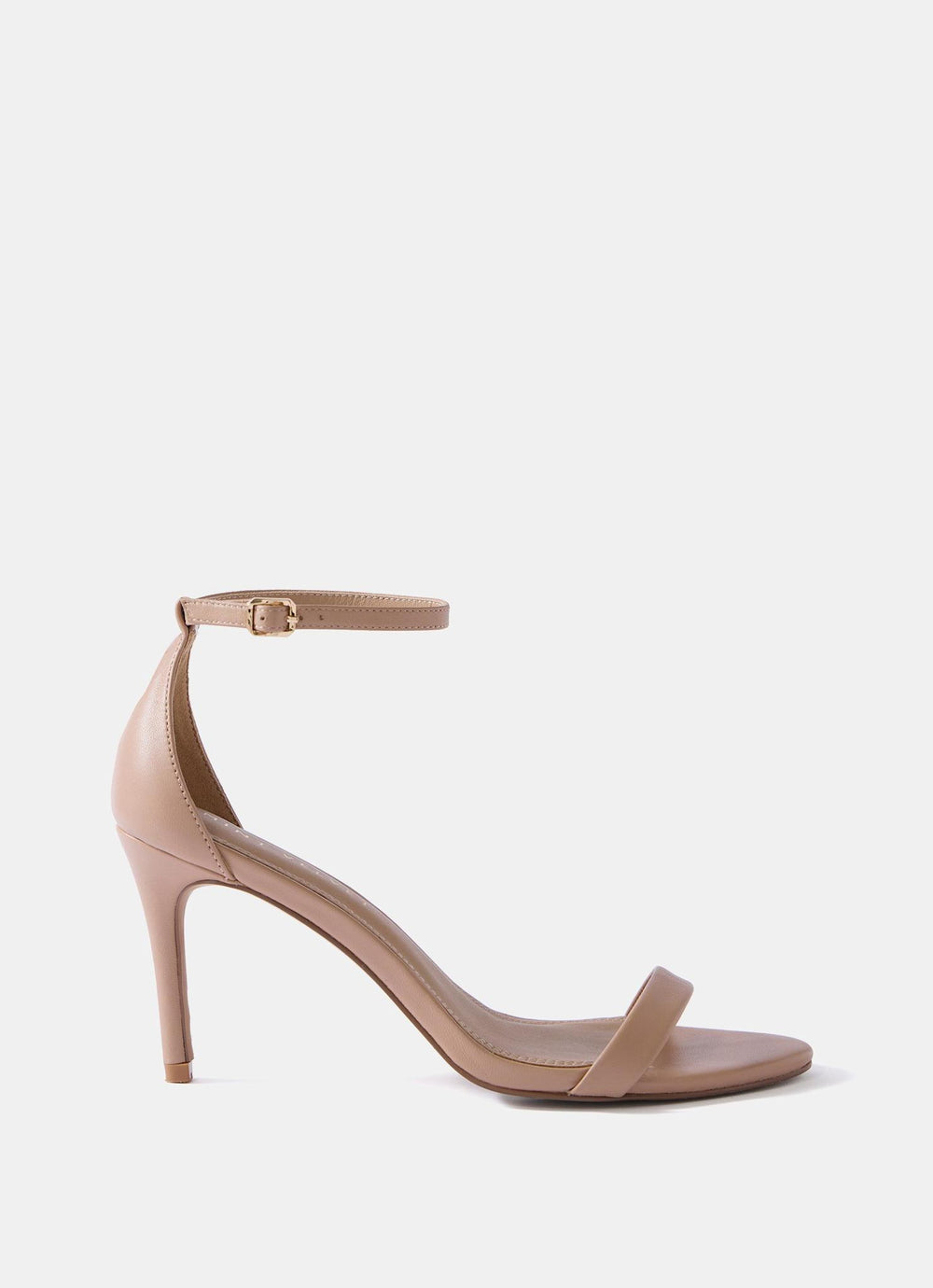 Skye Neutral Leather Strappy High Heels