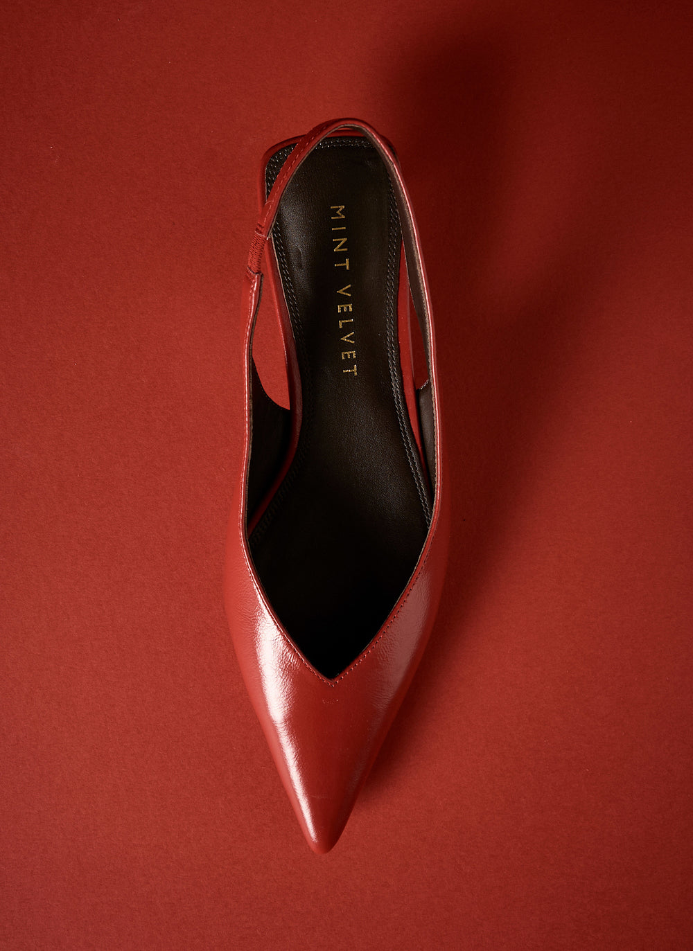 Skye Red Leather Slingback Court Heels