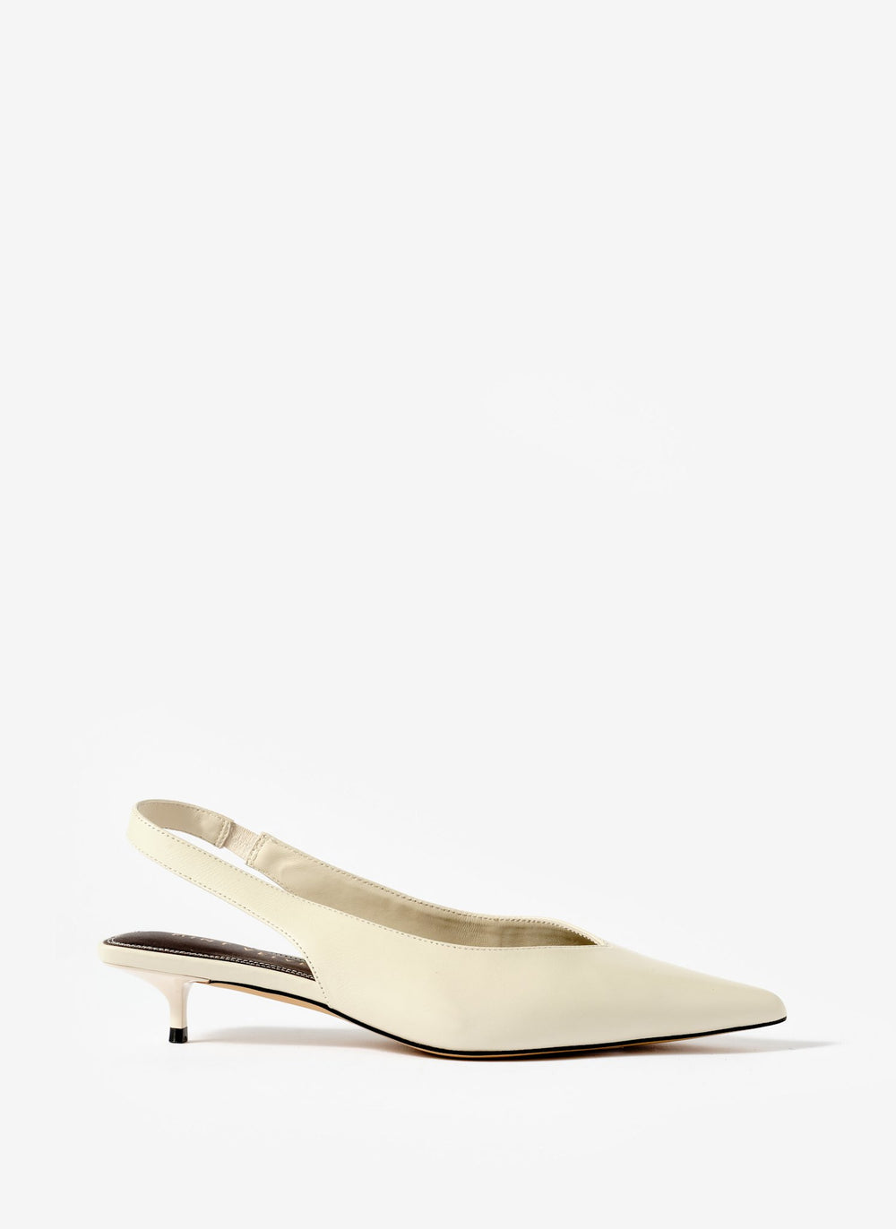 Skye White Leather Slingback Court Heels