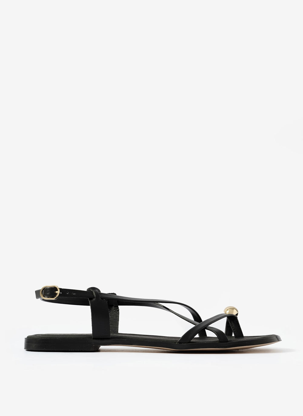 Sofia Black Leather Strappy Sandals