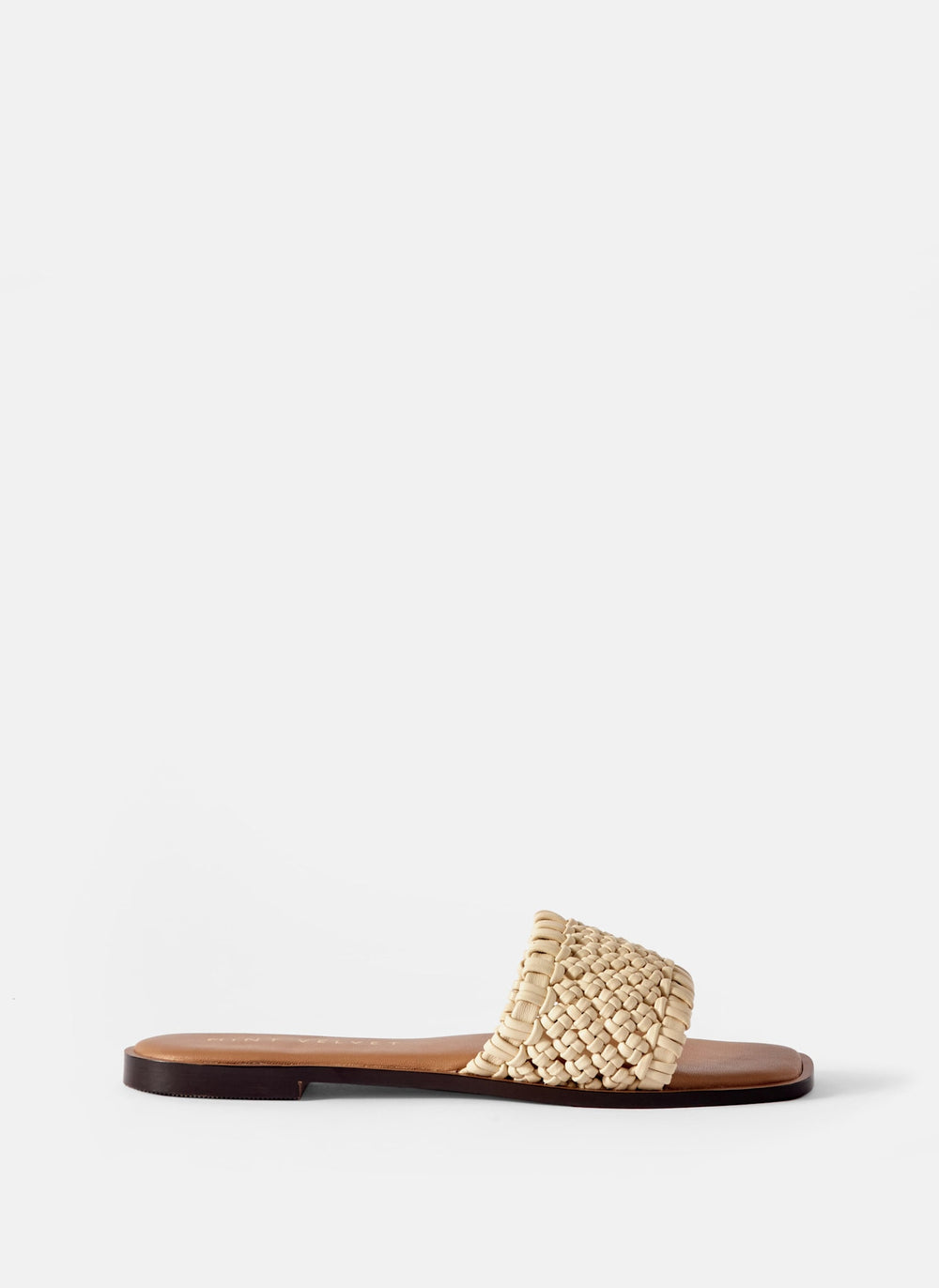 Sophie Cream Leather Woven Sliders
