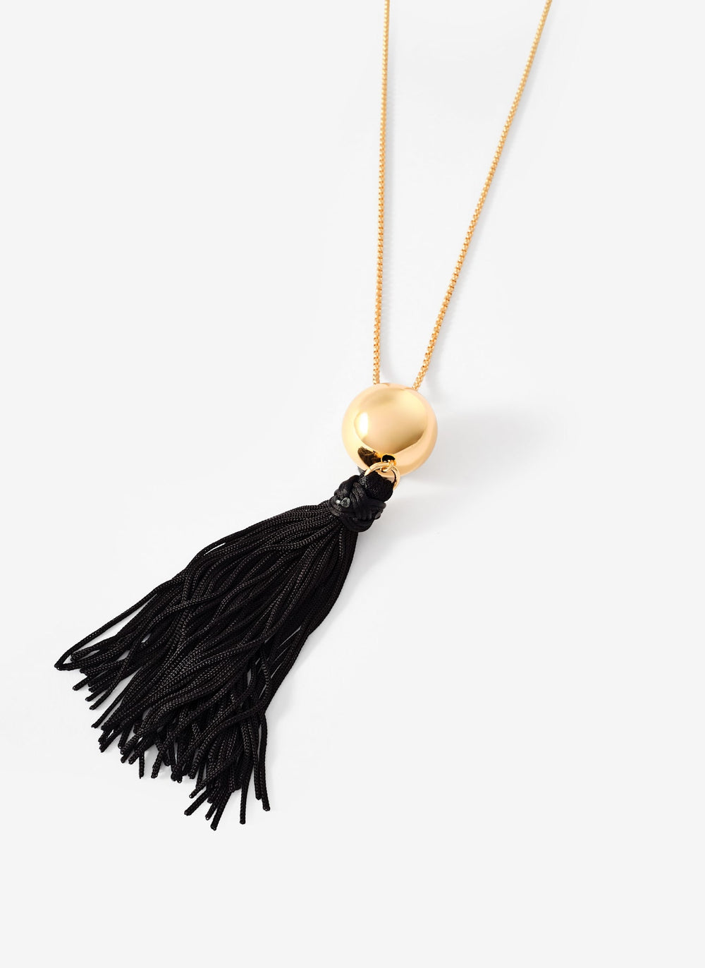 Gold Tone Long Tassel Necklace