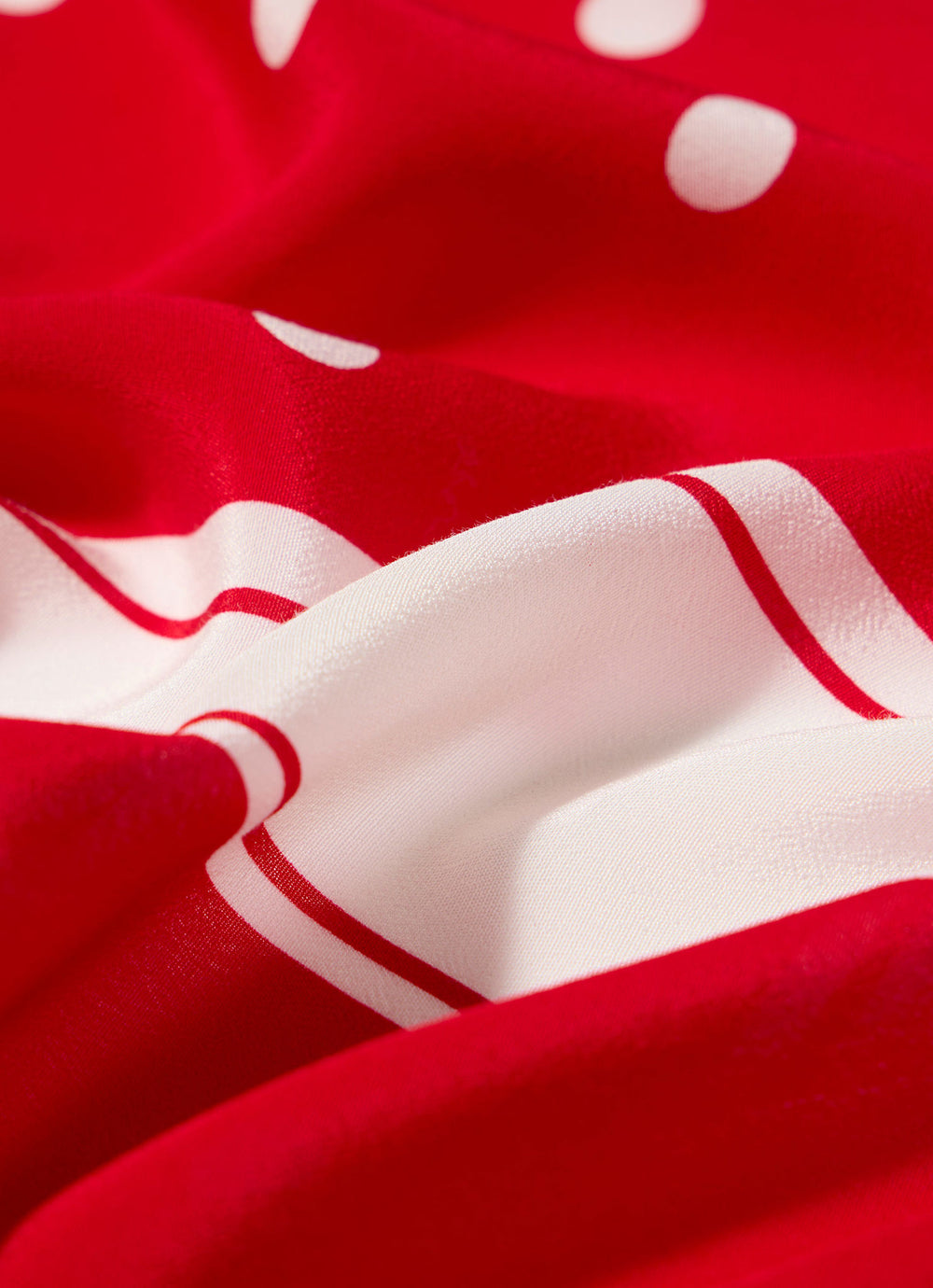 Red Polka Dot Print Scarf